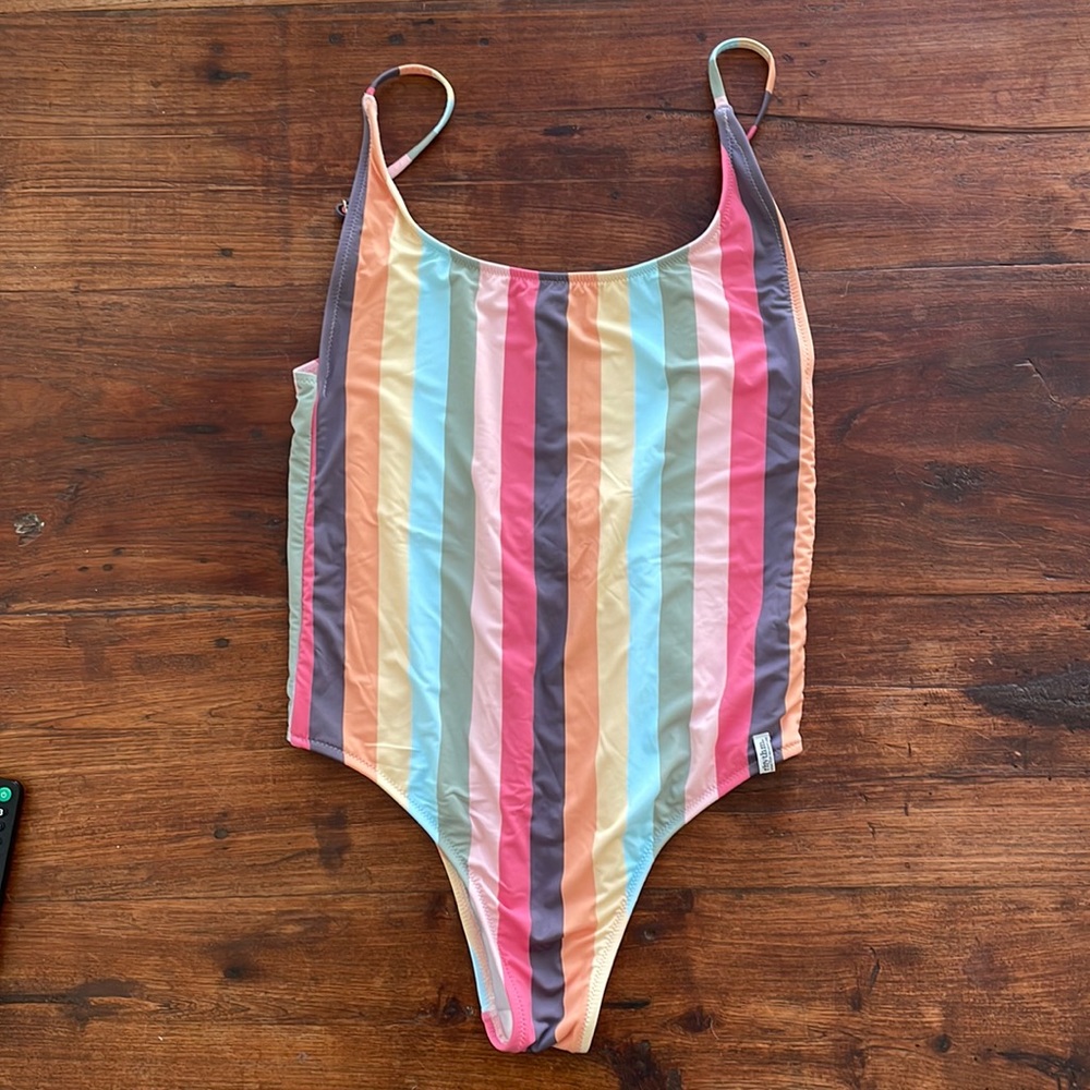 Rhythm. striped one piece bathing suit